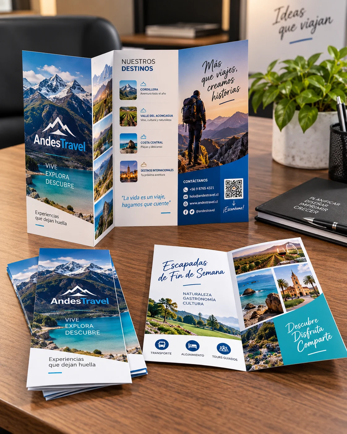 Dípticos y trípticos · producto personalizado por ABC Gráfica